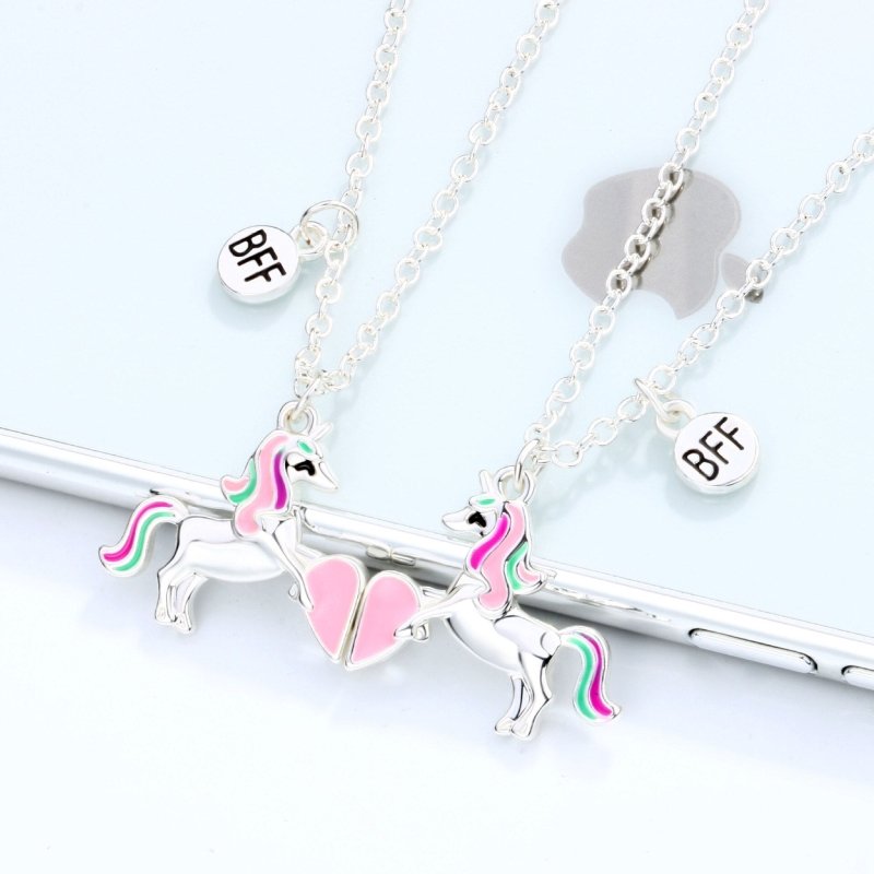 Made By Nami Collier Fille Pendentif Licorne Arc-en-Ciel - Cadeau Anniversaire Ou Noël Pour Enfant