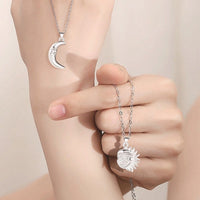 pendentif lune soleil argent