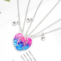 Collier d'amitié pour 3 en coeur