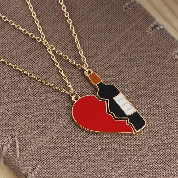 Collier Bouteille Coeur