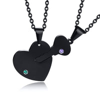 collier serrure clé coeur