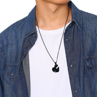 collier noir homme