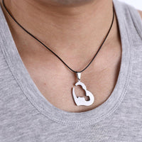 Collier Coeur Séparable Couple (Argent)