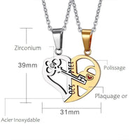 Collier Couple Clé de ton Cœur