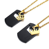 Collier Couple Plaque gravé