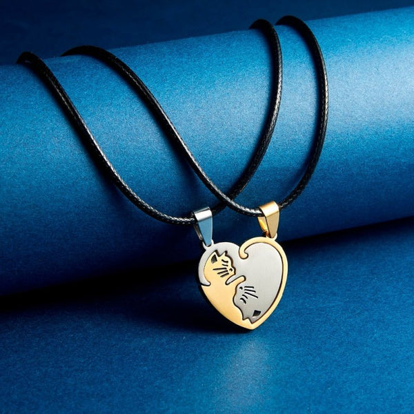 collier chat coeur