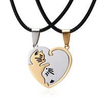 Collier Magnétique Meilleure Amie Dinosaure Chat - Cadeau Amitié Avec Cartes De Vœux