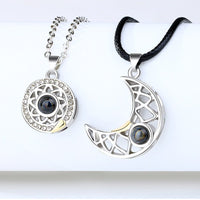 collier lune soleil argent