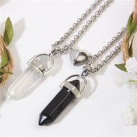 collier pierre hexagonale pour 2