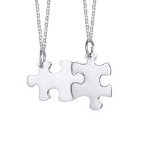collier argent puzzle pour 2