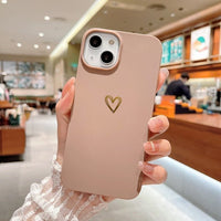 coque iphone coeur marron