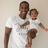 T-Shirt Papa Bébé Assorti Blanc