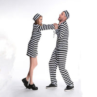 costume prisonnier noir et blanc