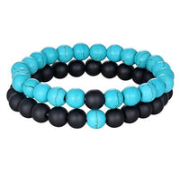 Bracelet onyx noir et bleu