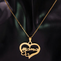 Collier maman acier or