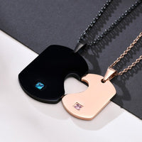 pendentif couple acier