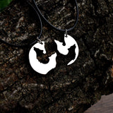 collier loup couple argent