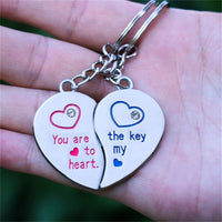 Porte clé coeur couple