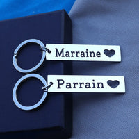 porte-clé coeur parrain marraine