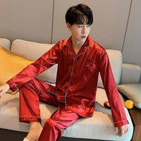 pyjama satin homme rouge
