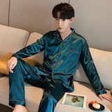 pyjama satin homme vert