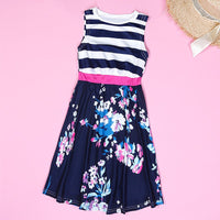 Robe haut rayée bas fleurs