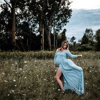 robe grossesse bleu clair