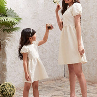 Robe Mere Fille Beige