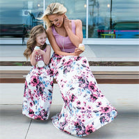 robe longue fleurie violette