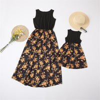 robe longue noir et jaune