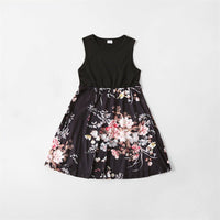 Robe Noire Fleurie Longue