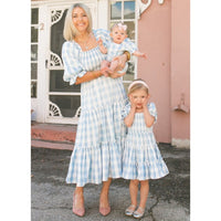 robe carreaux vichy bleu et blanc