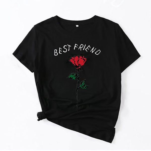 T-Shirt Avec une Rose Femme