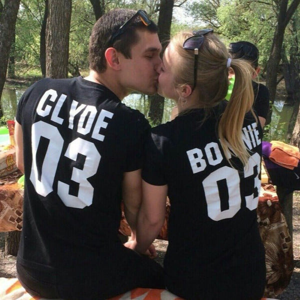 tee shirt bonnie and clyde couple