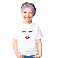 t-shirt fille cils levres